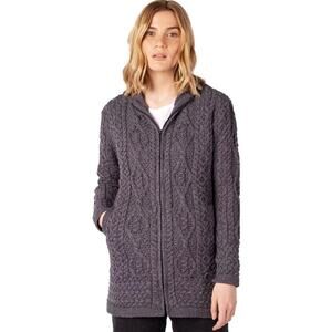 Aran Crafts 100% Merino Wool Two-Way Zip Cardigan - Women's Medium